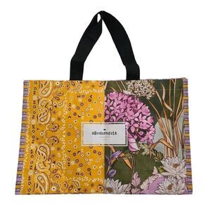 Agua Bendita Medium Shopper Tote Bag Floral Patchwork Never Used